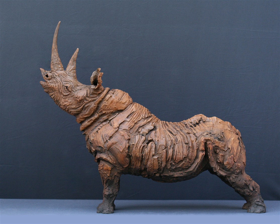'Black Rhino'
Unique stoneware, Alan Waring 2011