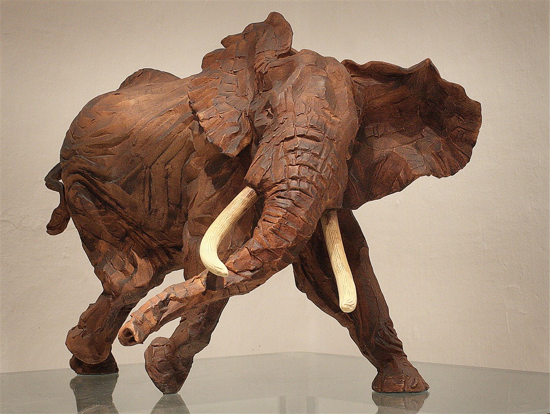 'Charging Elephant'
Unique stoneware, Alan Waring 2011